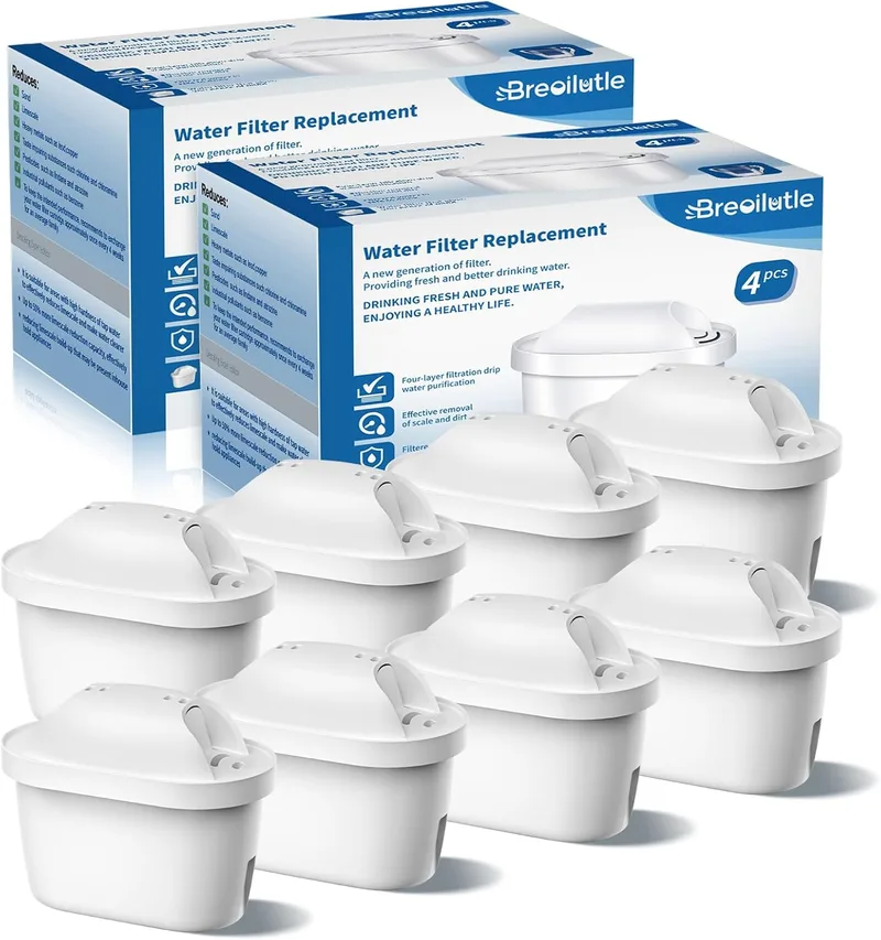 BREOILUTLE ▫️ Cartuchos de filtro de água compatíveis com o fervedor Brita Marella, filtro de água de substituição para Brita Maxtra+ Plus, Maxtra Pro e All-in-1, reduz as impurezas (8, clássico)