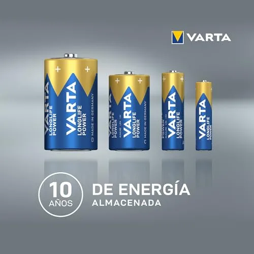 Varta ▫️ Pilhas AAA, embalagem de 12 (8+4), Longlife Power, alcalinas, 1,5 V 4