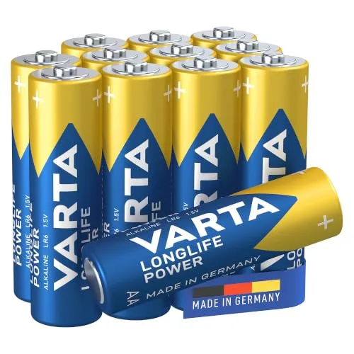 Varta ▫️ Pilhas AA, embalagem de 12 (8+4), Longlife Power, alcalinas, 1,5 V 2
