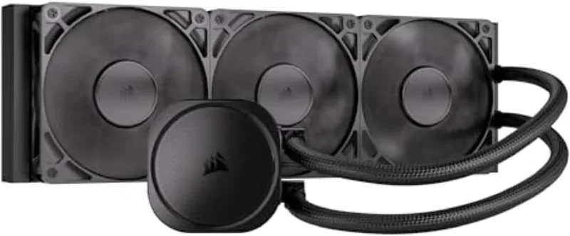 Corsair ▫️ Nautilus 360 RS Refrigeração Líquida para CPU – AIO de 360 mm – Baixo nível de ruído – Ligação direta à placa-mãe – Intel LGA 1851/1700, AMD AM5/AM4 – 3 ventoinhas RS120 incluídas – Preto