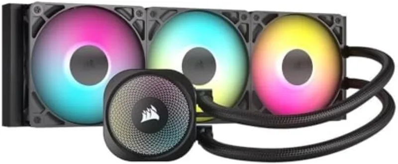 Corsair ▫️ Nautilus 360 RS ARGB Liquid CPU Cooler - AIO de 360 mm - Conexão direta à placa-mãe - Intel LGA 1851/1700, AMD AM5/AM4 - 3X ventoinhas ARGB RS120 incluídas - Preto