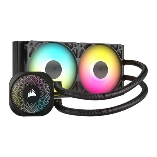 Corsair ▫️ NAUTILUS 240 RS ARGB – Sistema de arrefecimento líquido para CPU – AIO de 240 mm – Ligação direta à placa-mãe – Intel LGA 1851/1700, AMD AM5/AM4 – 2 ventoinhas RS120 ARGB incluídas – Preto 4