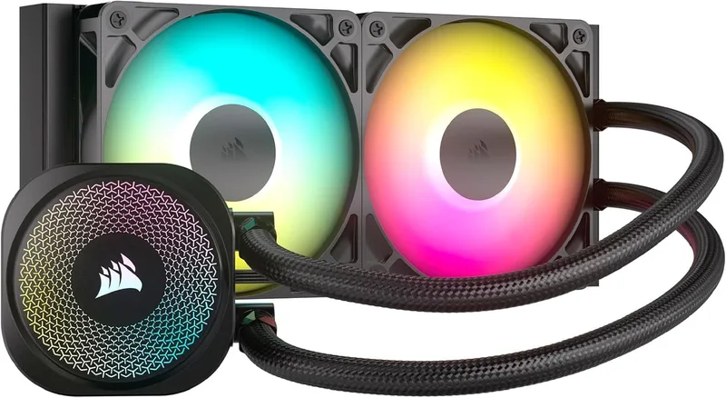 Corsair ▫️ NAUTILUS 240 RS ARGB – Sistema de arrefecimento líquido para CPU – AIO de 240 mm – Ligação direta à placa-mãe – Intel LGA 1851/1700, AMD AM5/AM4 – 2 ventoinhas RS120 ARGB incluídas – Preto