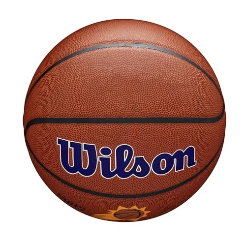 Wilson ▫️ Bola de basquetebol NBA Team Alliance, com superfície «Pure Feel» e tecnologia «Double Depth», com estabilidade de ar melhorada, cor: castanho, tamanho: 7 5