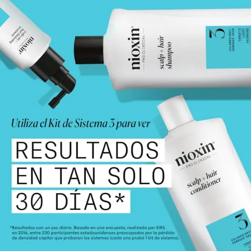 NIOXIN ▫️ Sistema 3 - Soro densificador sem enxaguamento para cabelo pintado e danificado com enfraquecimento ligeiro - Com biotina e niacinamida (100 ml) 3