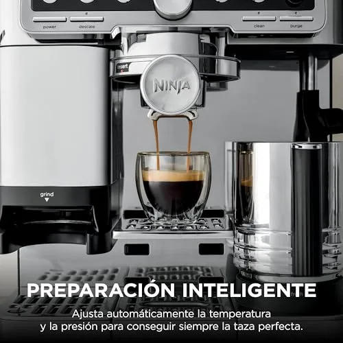 Ninja ▫️ Luxe Pro, Máquina de café 3 em 1, com moedor e bocal para espumar leite, Prateada 5