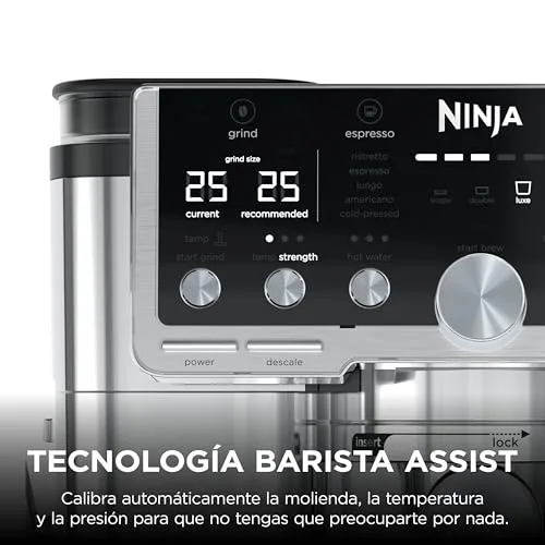 Ninja ▫️ Luxe Pro, Máquina de café 3 em 1, com moedor e bocal para espumar leite, Prateada 6