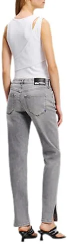 KARL LAGERFELD JEANS ▫️ Calças de ganga Karl Lagerfeld para mulher, cintura média, corte justo, com fenda 3