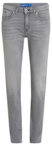 KARL LAGERFELD JEANS ▫️ Calças de ganga Karl Lagerfeld para mulher, cintura média, corte justo, com fenda 5