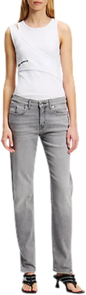 KARL LAGERFELD JEANS ▫️ Calças de ganga Karl Lagerfeld para mulher, cintura média, corte justo, com fenda