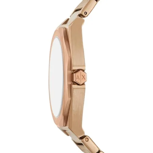 Armani Exchange ▫️ Relógio para mulher, movimento de quartzo com três ponteiros e caixa de 34 mm com bracelete em aço inoxidável ou couro 2