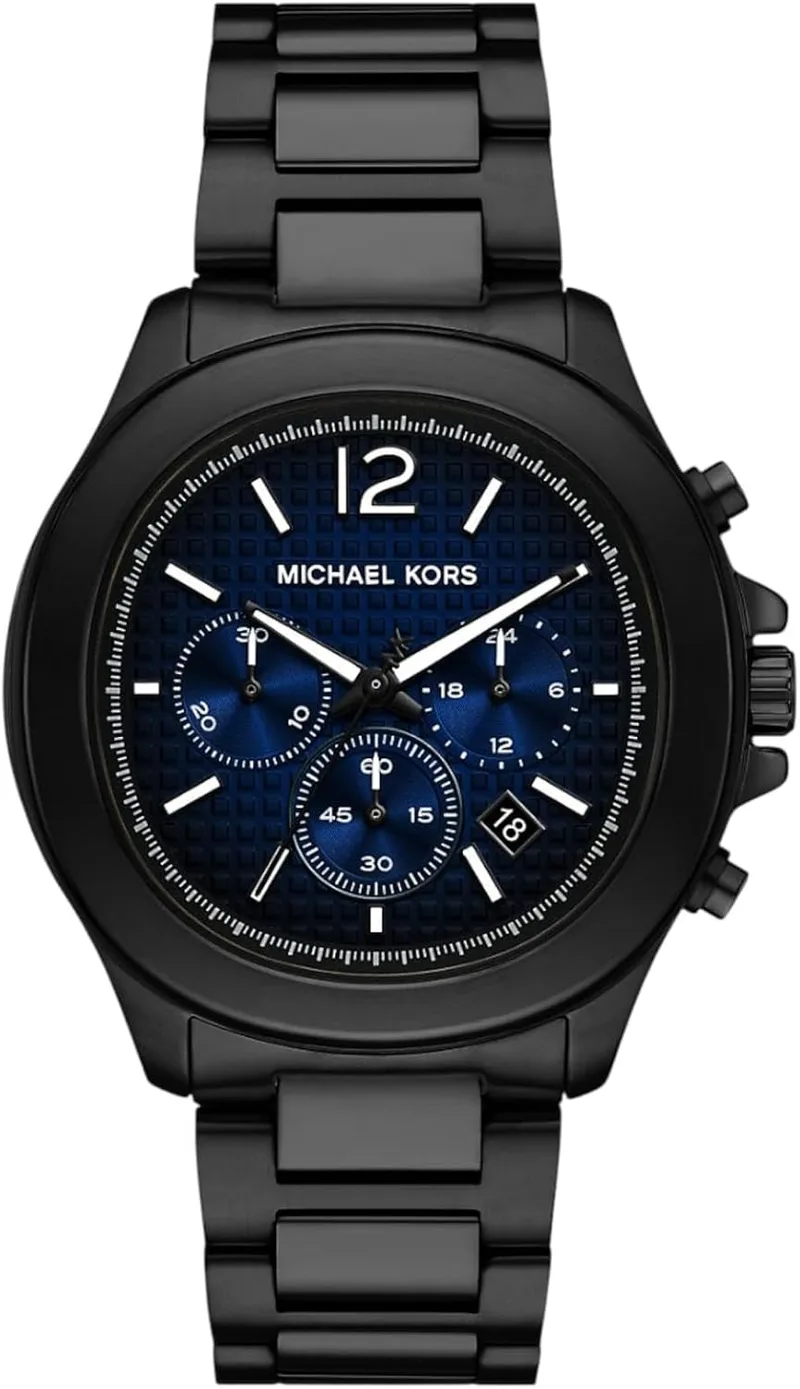 Michael Kors ▫️ Relógio Sage para homem, movimento cronógrafo de quartzo de 44 mm com bracelete em aço inoxidável