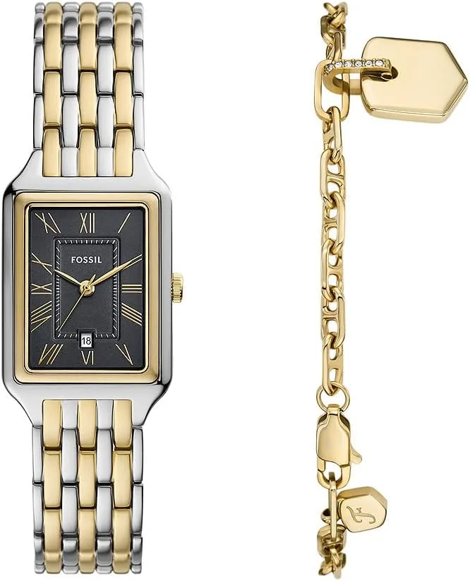 Fossil Raquel Women's Watch, Movimento de Quartzo a Três Mãos com Bracelete em Aço Inoxidável