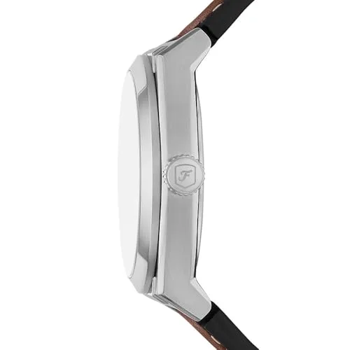 Fossil ▫️ Relógio Everett para homem, movimento de quartzo com data, três ponteiros e bracelete em pele ou aço 3