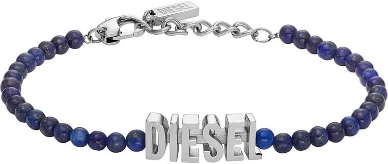 Diesel Pulseira de contas semi-preciosas para homem com fecho de lagosta