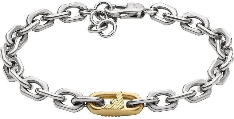 Pulseira Emporio Armani para homem em aço inoxidável ou missangas com fecho de lagosta