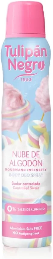 TULIPAN NEGRO ▫️ Tulipán Negro Desodorizante para Mulher em Spray «Nuvem de Algodão», Sem Alumínio, 200 ml