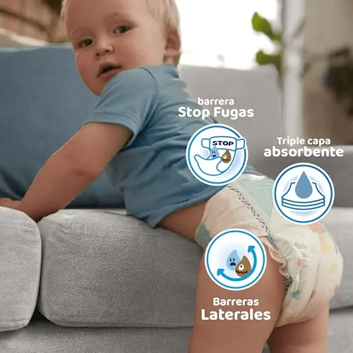 DODOT ▫️ Fraldas Bebé-Seco, Tamanho 3 (6-10 kg), 292 fraldas + 1 embalagem de 10 toalhitas de oferta da Aqua Plastic Free, proteção noturna com até 100% de proteção contra fugas, embalagem mensal 4