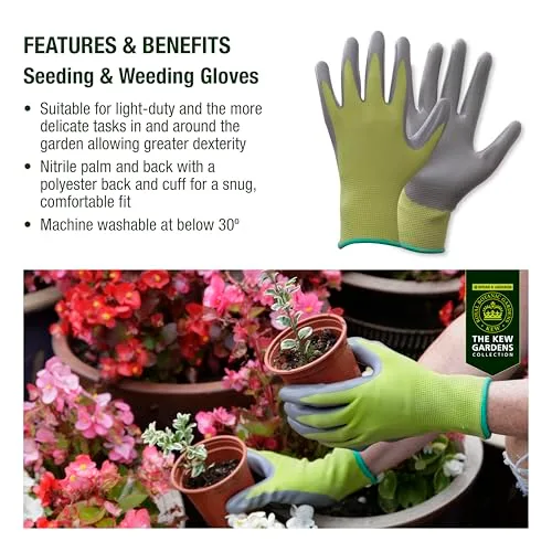 Spear & Jackson ▫️ Coleção Kew Gardens Conjunto de três pares de luvas de jardinagem (3 pares - tamanho médio): para sementeira e remoção de ervas daninhas, Garden Master e estilo rigger 4