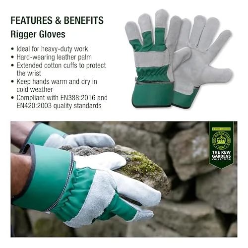 Spear & Jackson ▫️ Coleção Kew Gardens Conjunto de três pares de luvas de jardinagem (3 pares - tamanho médio): para sementeira e remoção de ervas daninhas, Garden Master e estilo rigger 6