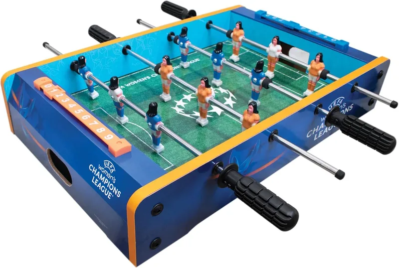 UEFA ▫️ Mesa de matraquilhos de 20 polegadas da Liga dos Campeões para mulher, produto oficial, interativo, mini-matraquilhos, presente perfeito para crianças, adultos e diversão em família