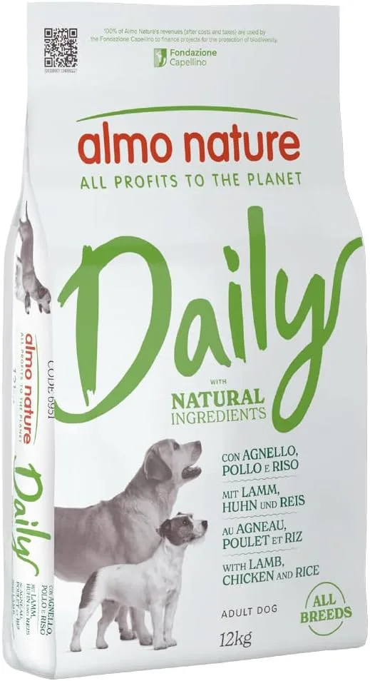 almo nature ▫️ Daily - Alimento seco para cães - Borrego, frango e arroz - 12 kg