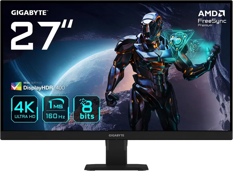 Gigabyte Technology ▫️ MONITOR GIGABYTE 27 GS27U, IPS, 3840 x 2160, 0,155 PP, 1000:1, 1 ms, 160 Hz, 2 HDMI + 1 DP