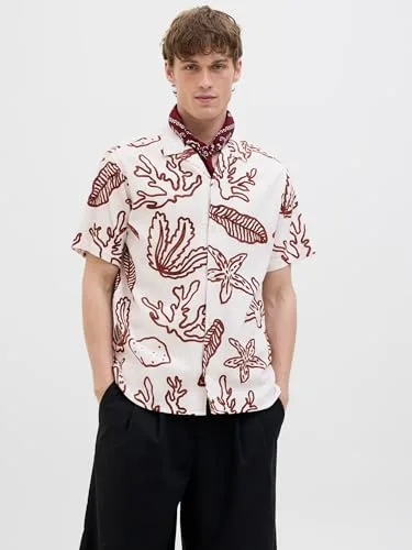 JACK & JONES ▫️ Camisa Jorluke Crinkle AOP SS Camiseta Jorluke Crinkle AOP SS para homem 2