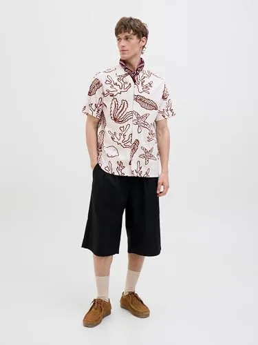 JACK & JONES ▫️ Camisa Jorluke Crinkle AOP SS Camiseta Jorluke Crinkle AOP SS para homem 3
