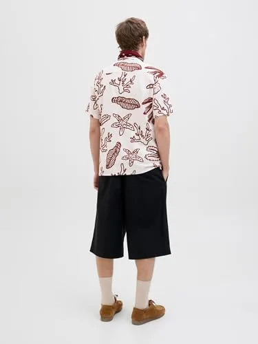 JACK & JONES ▫️ Camisa Jorluke Crinkle AOP SS Camiseta Jorluke Crinkle AOP SS para homem 4