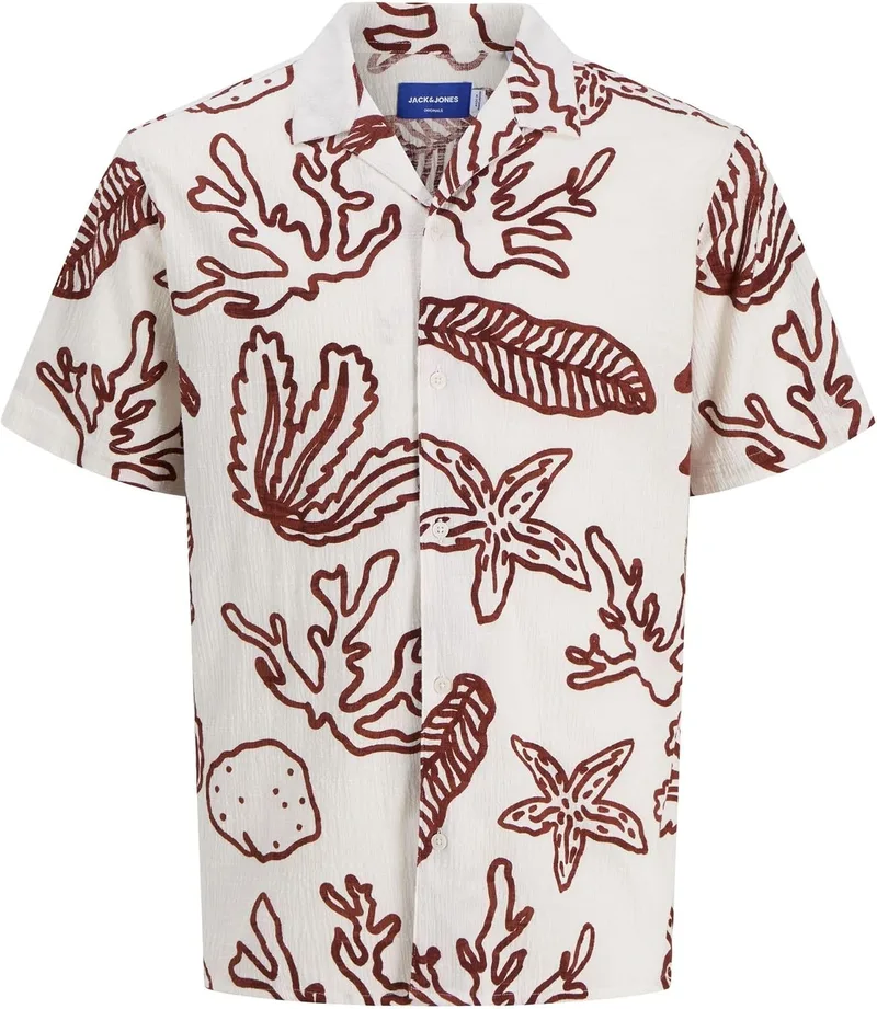 JACK & JONES ▫️ Camisa Jorluke Crinkle AOP SS Camiseta Jorluke Crinkle AOP SS para homem