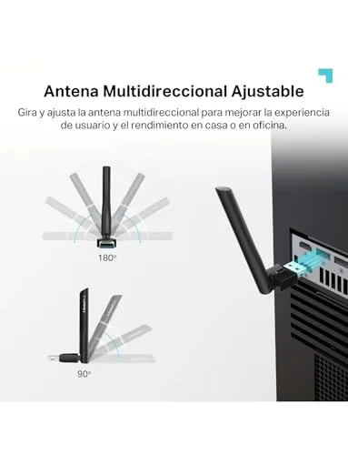 TP-Link ▫️ UB500 Plus - Adaptador Wi-Fi USB, Bluetooth 5.3, com antena, Nano 4