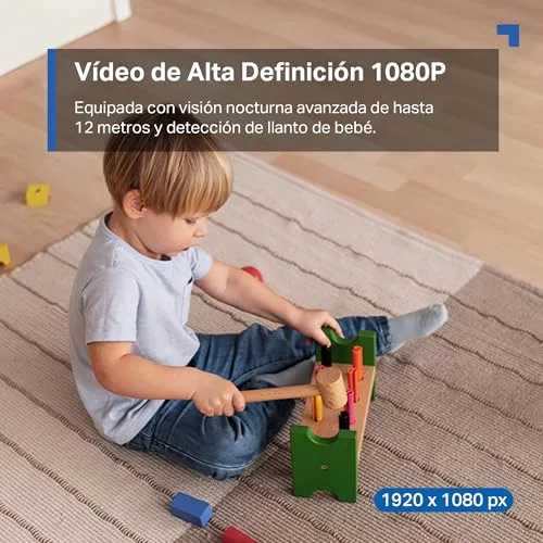 Tapo ▫️ C201 - Câmara de vigilância Wi-Fi para interior, 1080p, 360°, visão noturna, preta 4