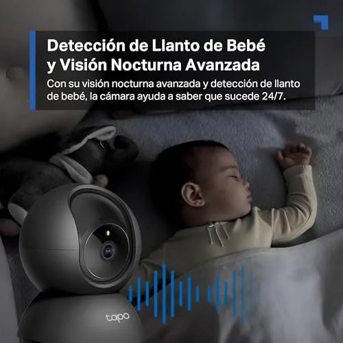 Tapo ▫️ C201 - Câmara de vigilância Wi-Fi para interior, 1080p, 360°, visão noturna, preta 6