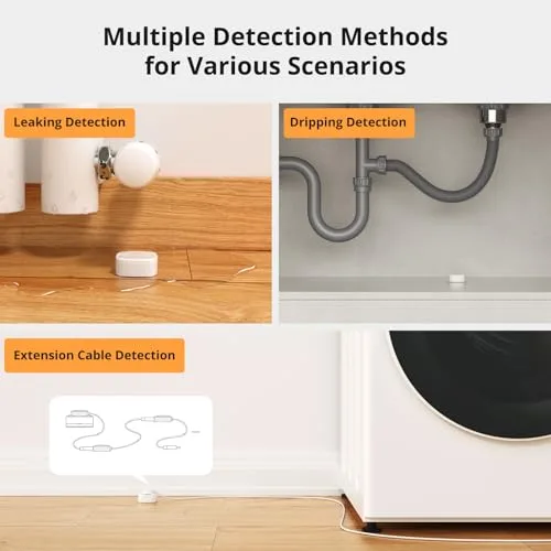 SONOFF ▫️ SNZB-05P Detetor de Água Zigbee + Cabo Sensor de Água WLDC200, Detetor de Água para Cozinhas, Caves e Casas de Banho, Compatível com Alexa e Google, Requer um Hub Zigbee. 4