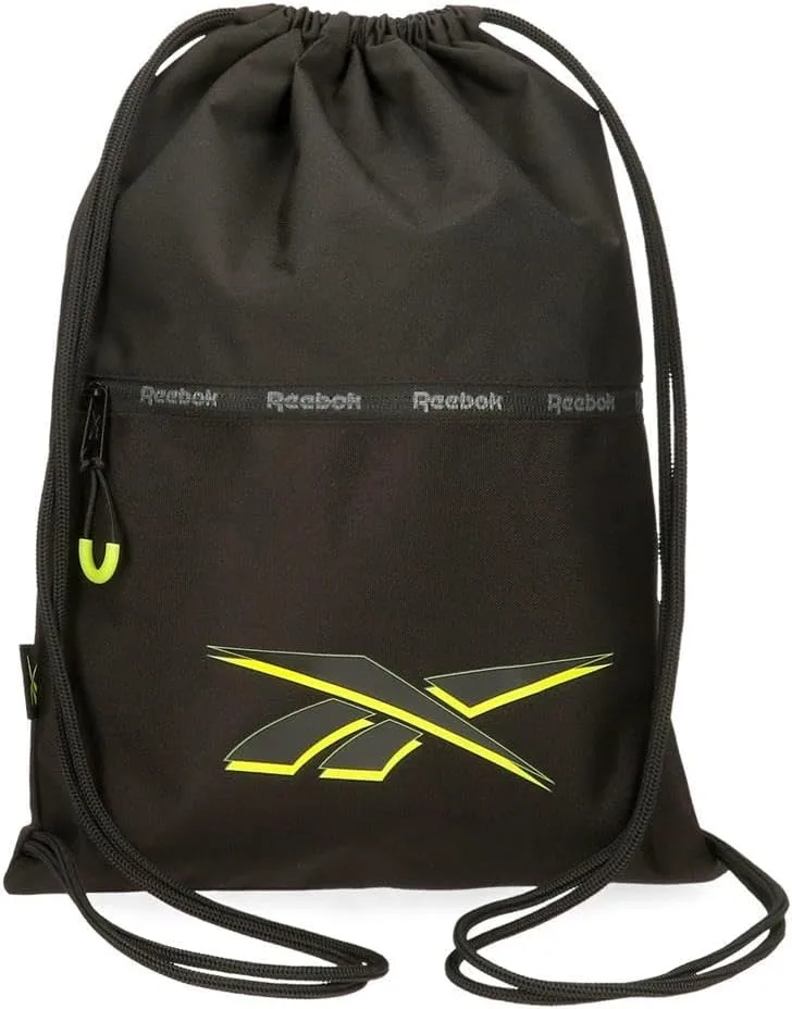 Reebok ▫️ Mochila Berlin Backpack Sack, Preto, 35x46 cms