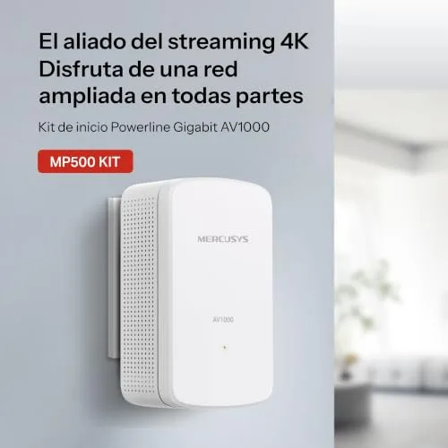 MERCUSYS ▫️ Kit MP500 - Powerline AV1000, Plug & Play, streaming 4K e jogos 5