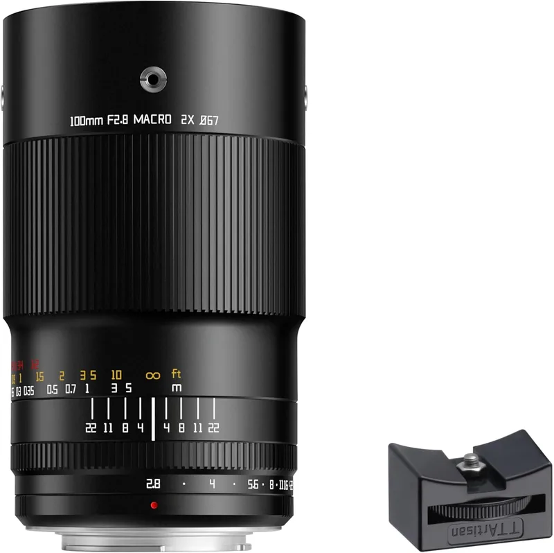 TTARTISAN ▫️ Objetiva Macro 100mm F2.8 com Corpo em Metal e Sapata Fria Compatível com a Montagem EF da Canon - Preto