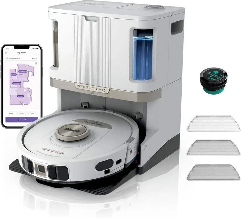 Shark ▫️ PowerDetect, Aspirador e Esfregona Robóticos 2 em 1, Branco, AV2800ZEEUWH