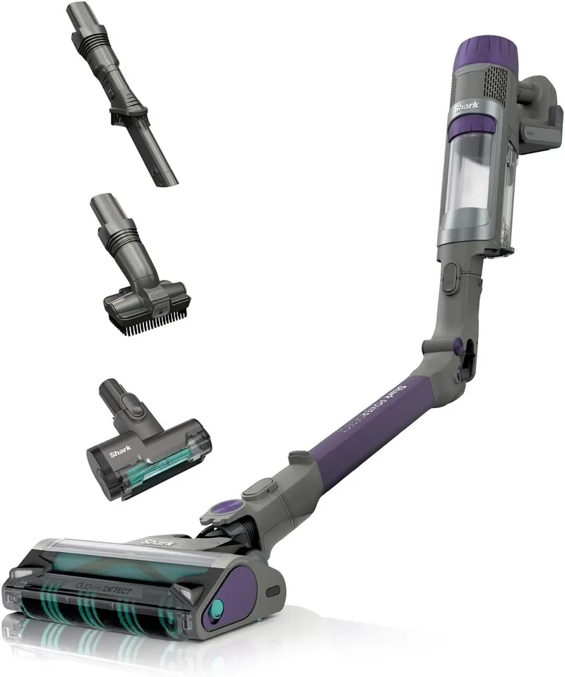 Shark ▫️ PowerDetect Aspirador sem fio, DuoClean Detect, Limpeza inversa, Anti-Hair Wrap Plus, autonomia de 70 min., escovas estreitas, multissuperfície, para pêlos de animais de estimação, modo manual, cinzento, IP1251EUT