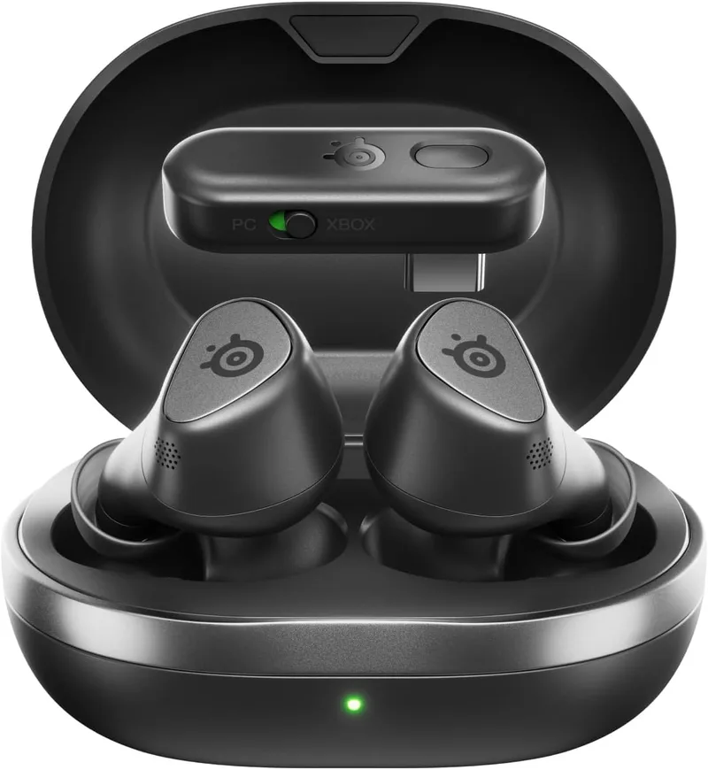 SteelSeries ▫️ Arctis GameBuds™ para Xbox - Auscultadores sem fios para jogos - 2,4 GHz + BT5.3 - Modo ANC/Transparência - Resistência à água IP55 - 40 horas de autonomia - Carregamento sem fios - Xbox,