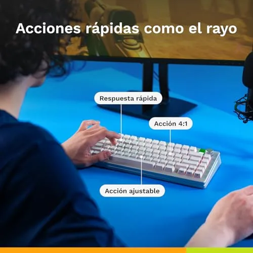 GLORIOUS ▫️ GMMK 3 Pro HE 75% Barebones Caixa Teclado Modular ANSI (Prateado) 2