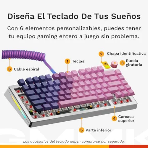 GLORIOUS ▫️ GMMK 3 Pro HE 75% Barebones Caixa Teclado Modular ANSI (Prateado) 6