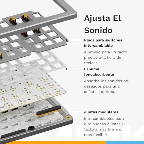 GLORIOUS ▫️ GMMK 3 Pro HE 75% Barebones Caixa Teclado Modular ANSI (Prateado) 7