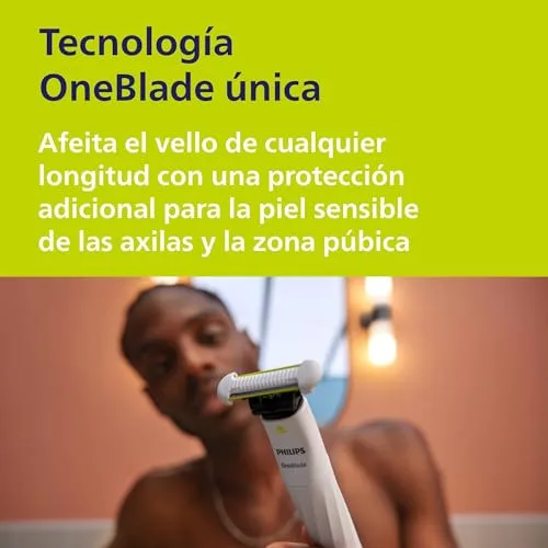 PHILIPS ▫️ OneBlade Intimate, Cuidados Íntimos, Apara e faz a barba com proteção extra para a pele, depilação precisa e confortável — sem raspar completamente à zero, Modelo QP1924/30 2
