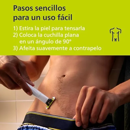 PHILIPS ▫️ OneBlade Intimate, Cuidados Íntimos, Apara e faz a barba com proteção extra para a pele, depilação precisa e confortável — sem raspar completamente à zero, Modelo QP1924/30 4