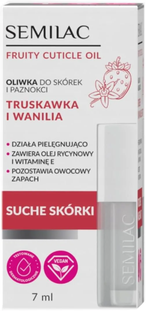 Semilac ▫️ Óleo para unhas Morango e Baunilha 7 ml hidratação profunda
