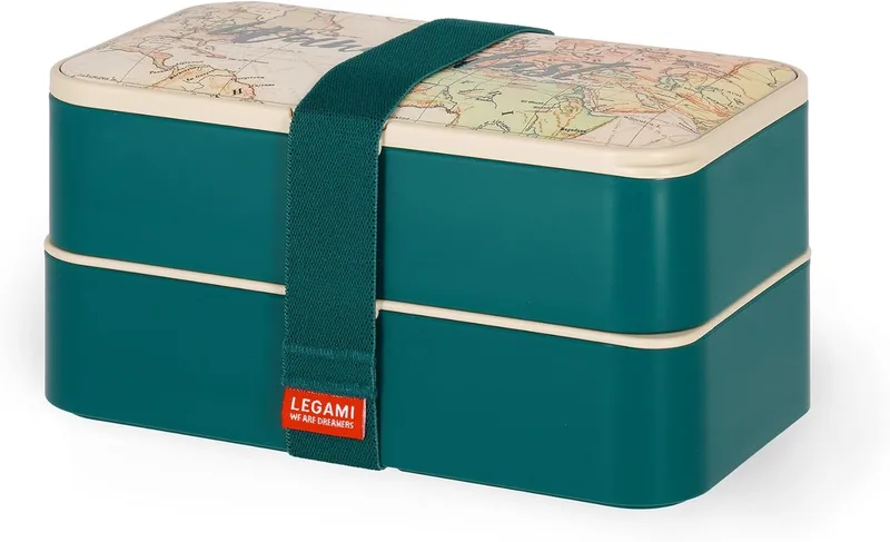 Legami ▫️ Lancheira, com 3 talheres incluídos, Travel, capacidade de 1200 ml, à prova de fugas, adequada para micro-ondas e máquina de lavar louça, ideal para escolas, escritório e trabalho