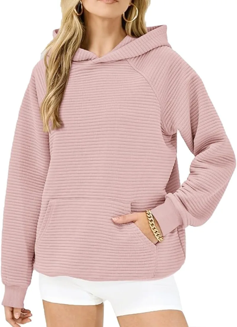 GRMLRPT ▫️ Camisolas com capuz para mulher, camisola de manga comprida, desporto ao ar livre, estilo desportivo, camisola da moda 2025, roupa com bolsos (multicolorida, S-XXL)