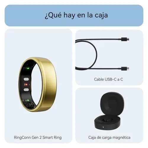 RingConn ▫️ Anel Inteligente Gen 2 - Dourado - Tamanho 10 6